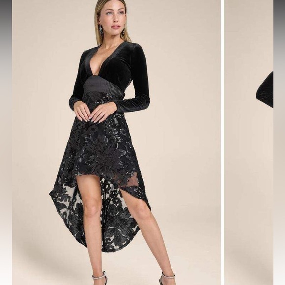 VENUS Dresses & Skirts - VENUS NWT velvet/beaded high/low dress